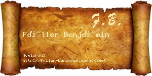 Füller Benjámin névjegykártya